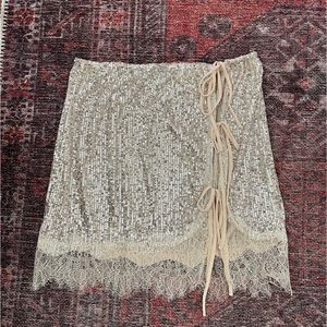 Free people gold rush sequined skirt